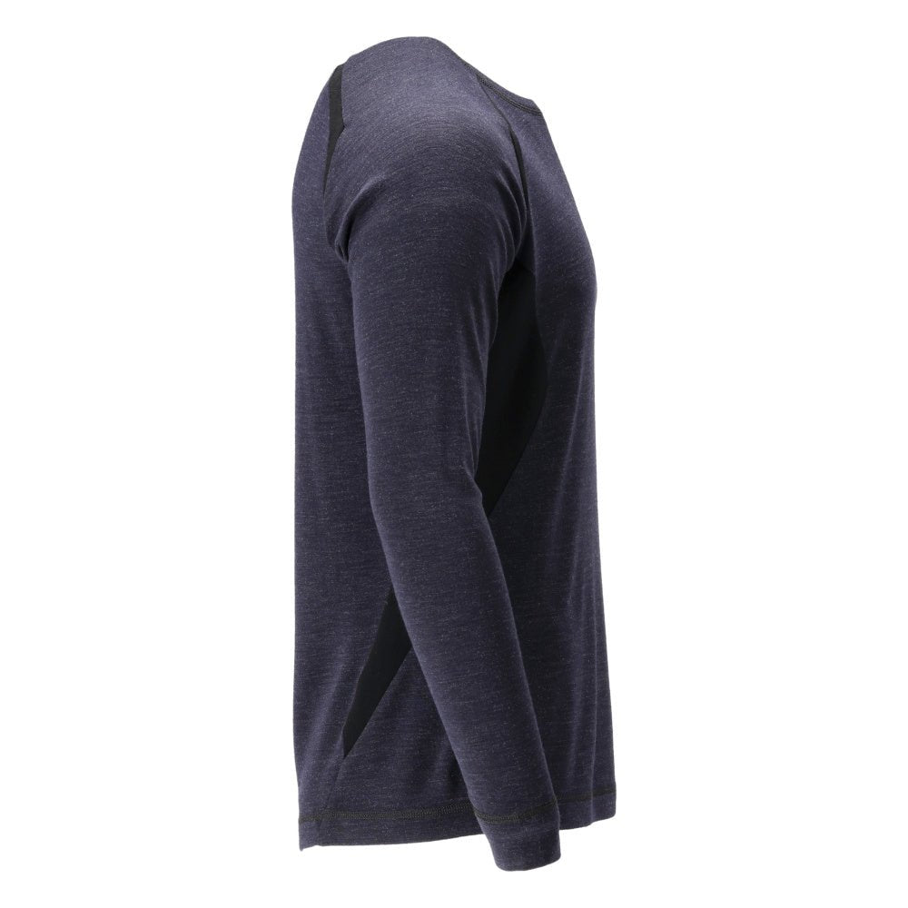 Camiseta funcional, camiseta de lã Multisafe, preto-azul