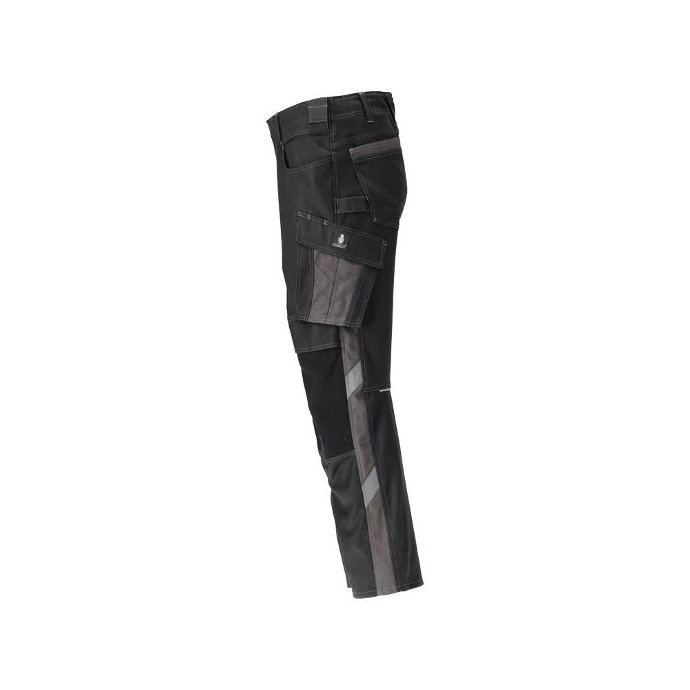 Calças com bolsos nos joelhos, calças de algodão+