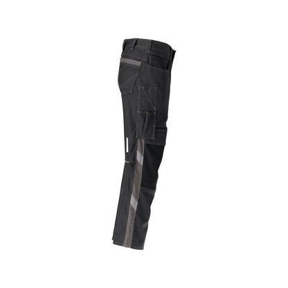 Calças com bolsos nos joelhos, calças de algodão+
