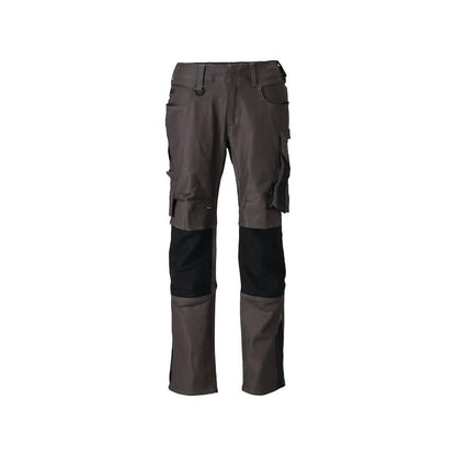 Calças com bolsos nos joelhos, calças de algodão+