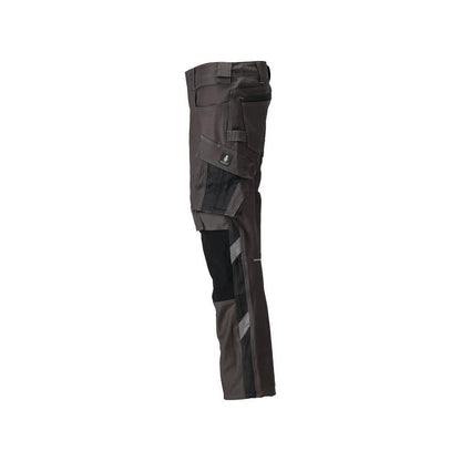 Calças com bolsos nos joelhos, calças de algodão+
