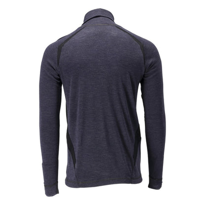 Camiseta funcional, gola alta, camiseta de lã Multisafe, preto-azul
