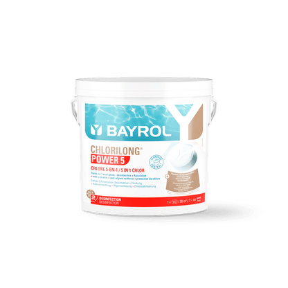 BAYROL Chlorilong® POWER5 Pastilhas de cloro de dissolução lenta com 5 funções