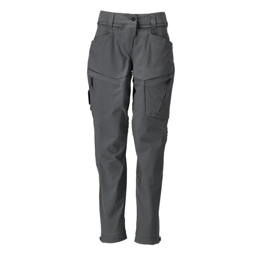 Calças funcionais, stretch, calças femininas, cinza antracite