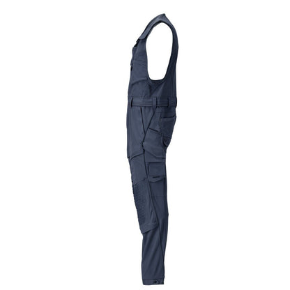 Calças combinadas com bolsos nos joelhos, calças combinadas elásticas