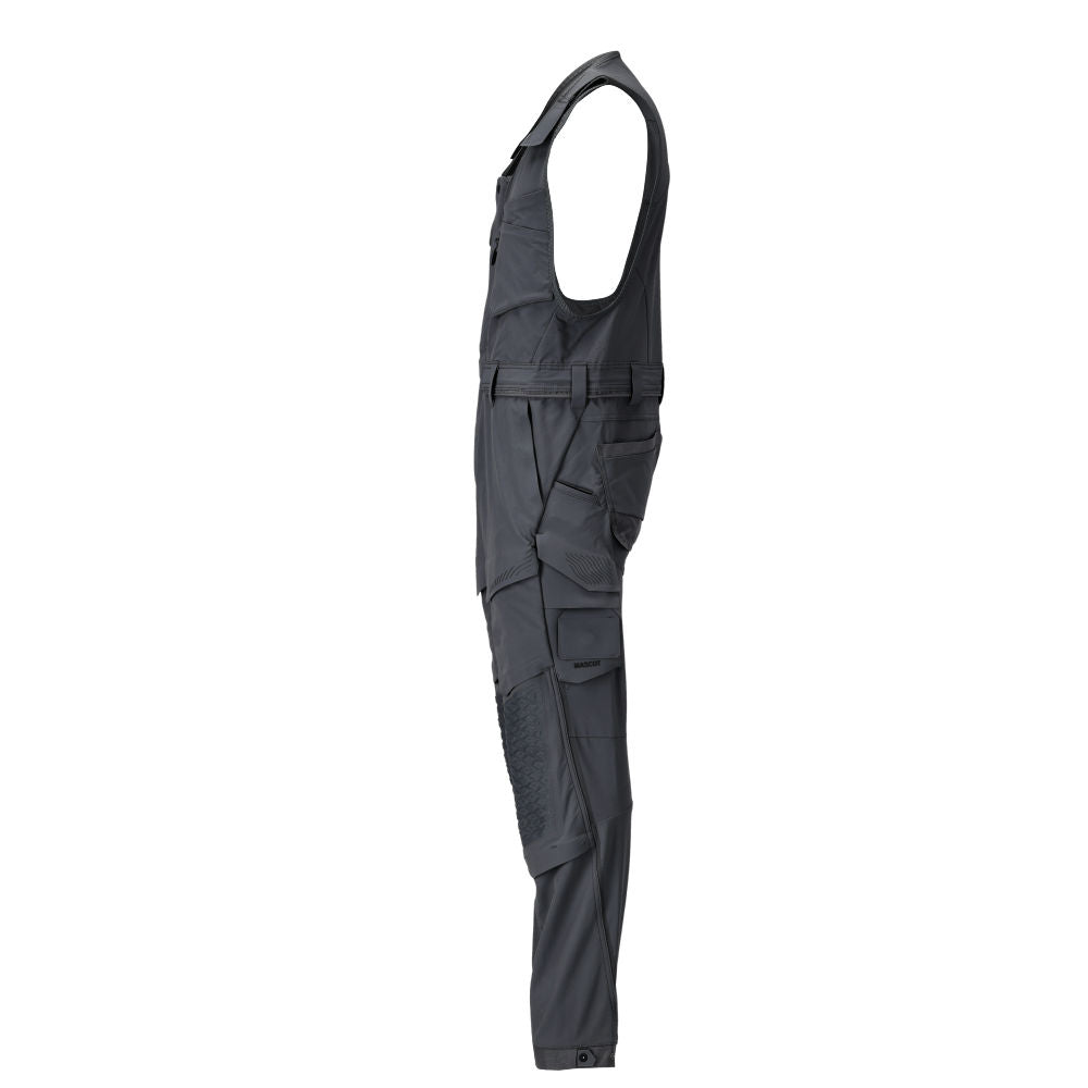 Calças combinadas com bolsos nos joelhos, calças combinadas elásticas
