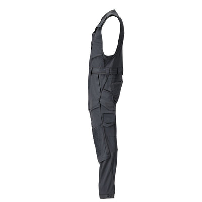 Calças combinadas com bolsos nos joelhos, calças combinadas elásticas