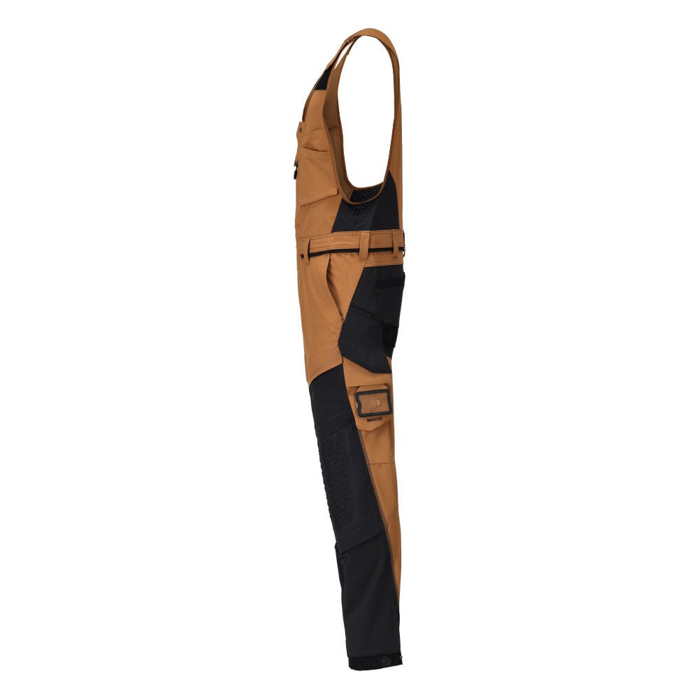 Calças combinadas com bolsos nos joelhos, calças combinadas elásticas