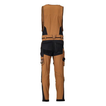 Calças combinadas com bolsos nos joelhos, calças combinadas elásticas