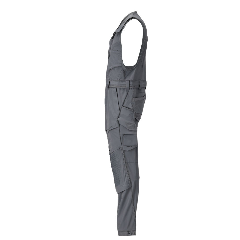 Calças combinadas com bolsos nos joelhos, calças combinadas elásticas, cinza antracite