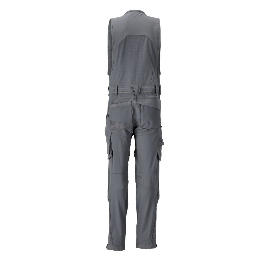 Calças combinadas com bolsos nos joelhos, calças combinadas elásticas, cinza antracite