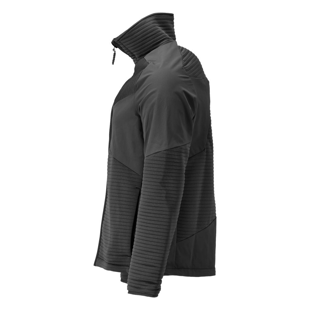 Suéter de lã com zíper, forro de jaqueta de micropolar