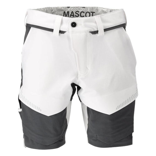 Shorts, stretch, shorts leves, branco/cinza antracite
