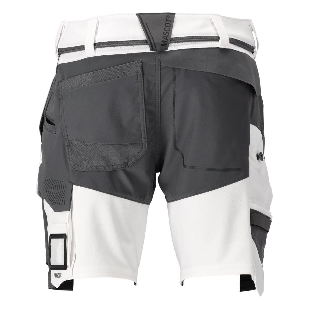 Shorts, stretch, shorts leves, branco/cinza antracite