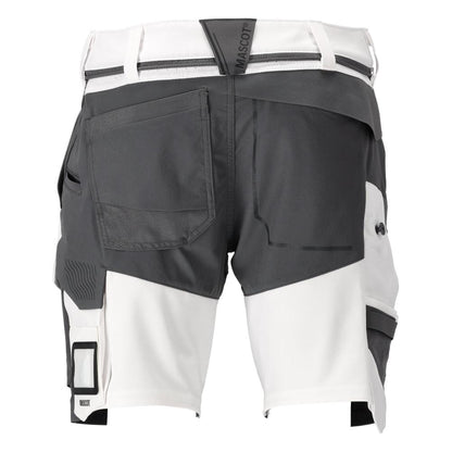 Shorts, stretch, shorts leves, branco/cinza antracite