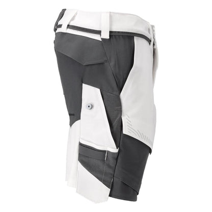 Shorts, stretch, shorts leves, branco/cinza antracite