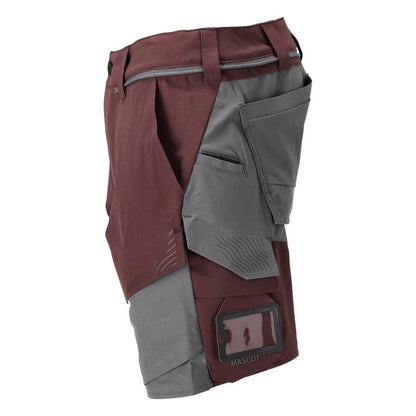 Shorts, stretch, shorts leves, bordô/cinza antracite