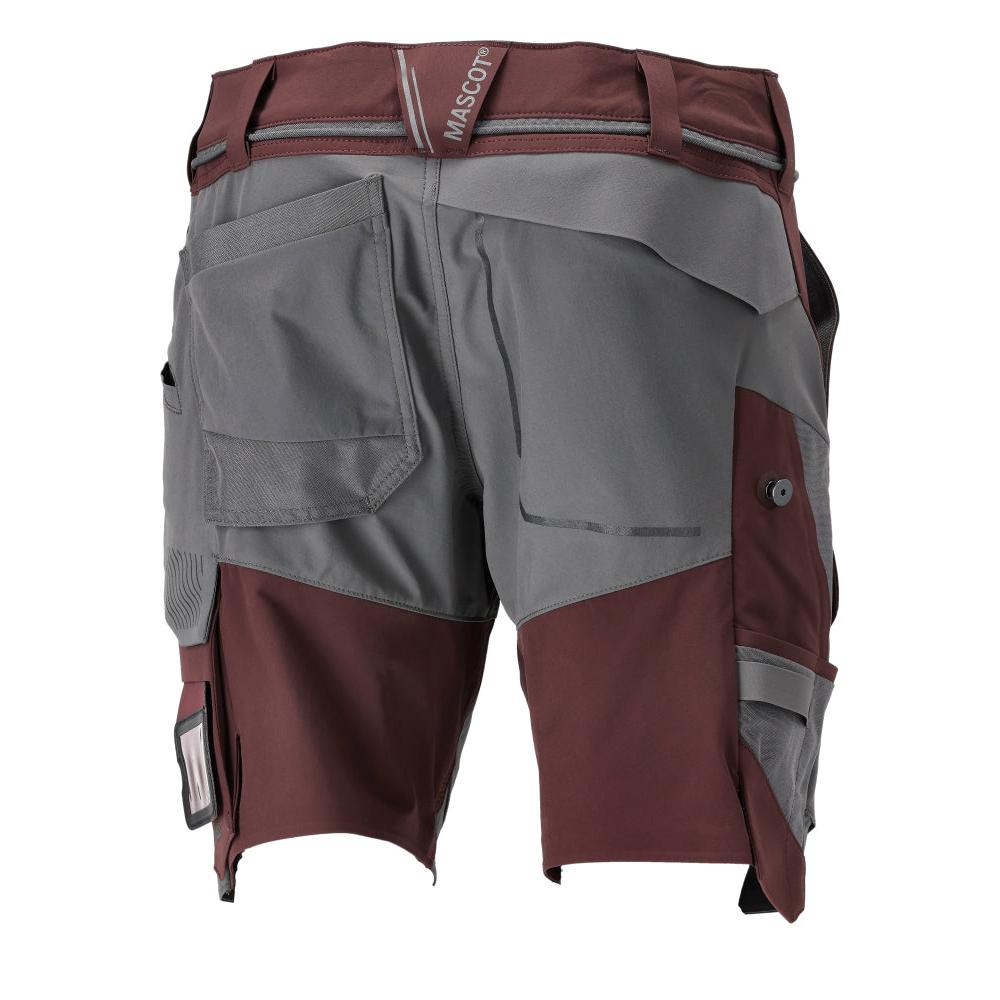 Shorts, stretch, shorts leves, bordô/cinza antracite