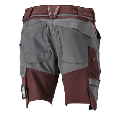Shorts, stretch, shorts leves, bordô/cinza antracite