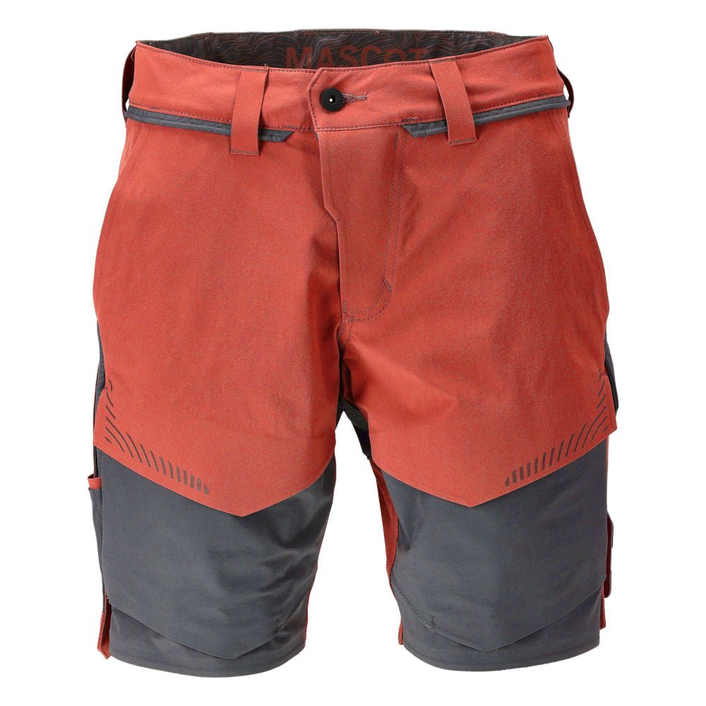 Shorts, stretch, shorts leves, vermelho outono/cinza antracite