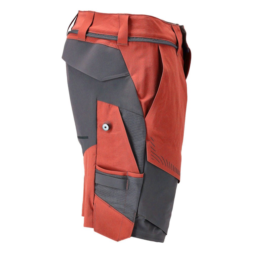 Shorts, stretch, shorts leves, vermelho outono/cinza antracite