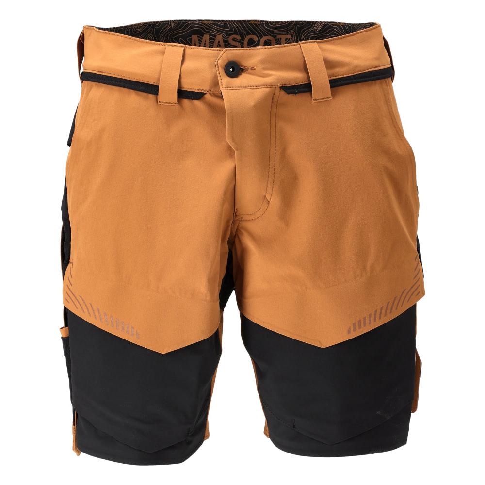 Shorts, stretch, shorts leves, marrom/preto