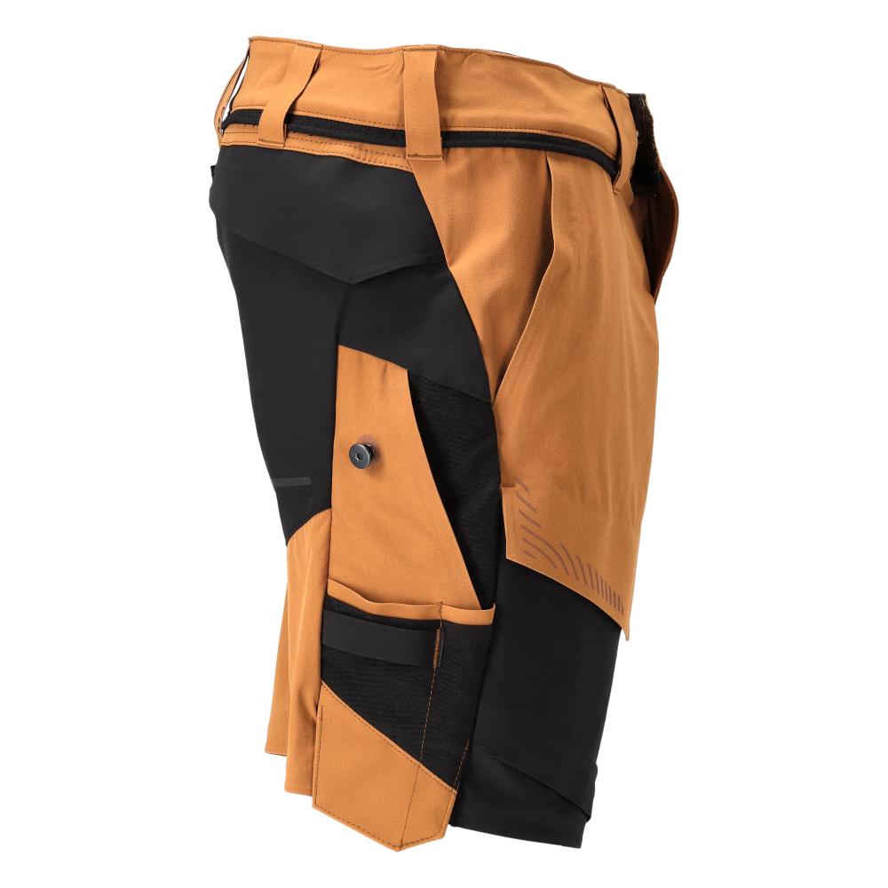 Shorts, stretch, shorts leves, marrom/preto