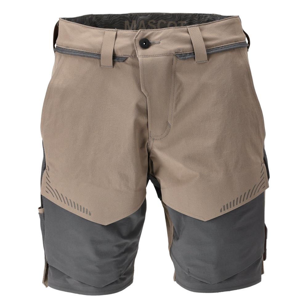 Shorts, stretch, shorts leves, bege areia escuro/cinza antracite