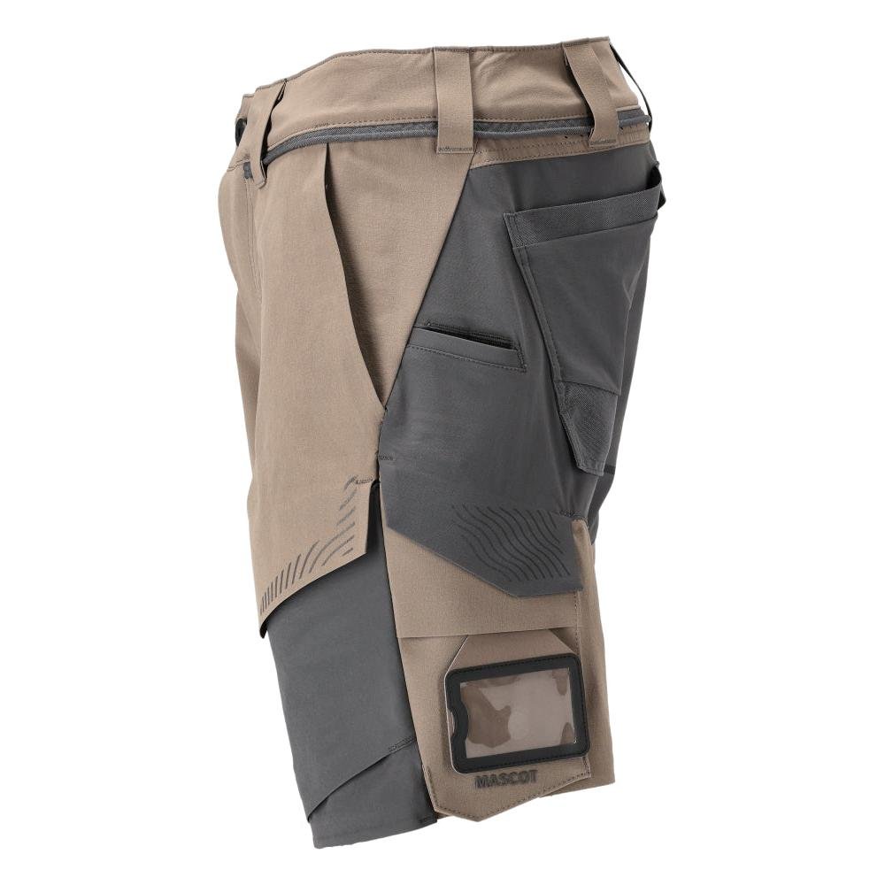 Shorts, stretch, shorts leves, bege areia escuro/cinza antracite
