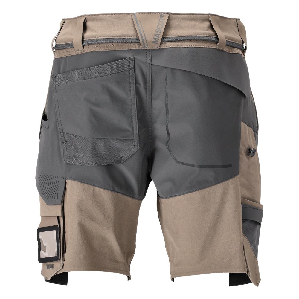 Shorts, stretch, shorts leves, bege areia escuro/cinza antracite