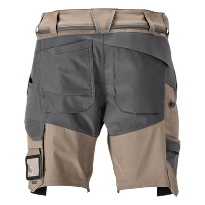 Shorts, stretch, shorts leves, bege areia escuro/cinza antracite