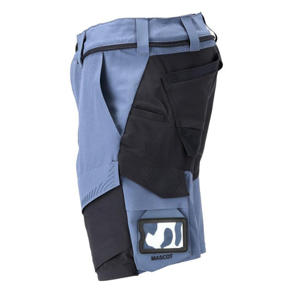 Shorts, stretch, shorts leves, azul pedra/azul preto