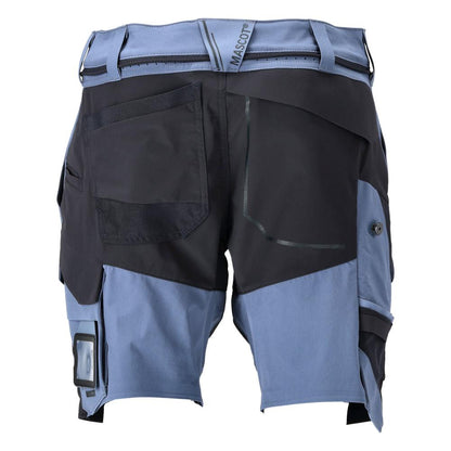 Shorts, stretch, shorts leves, azul pedra/azul preto