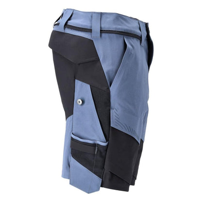 Shorts, stretch, shorts leves, azul pedra/azul preto