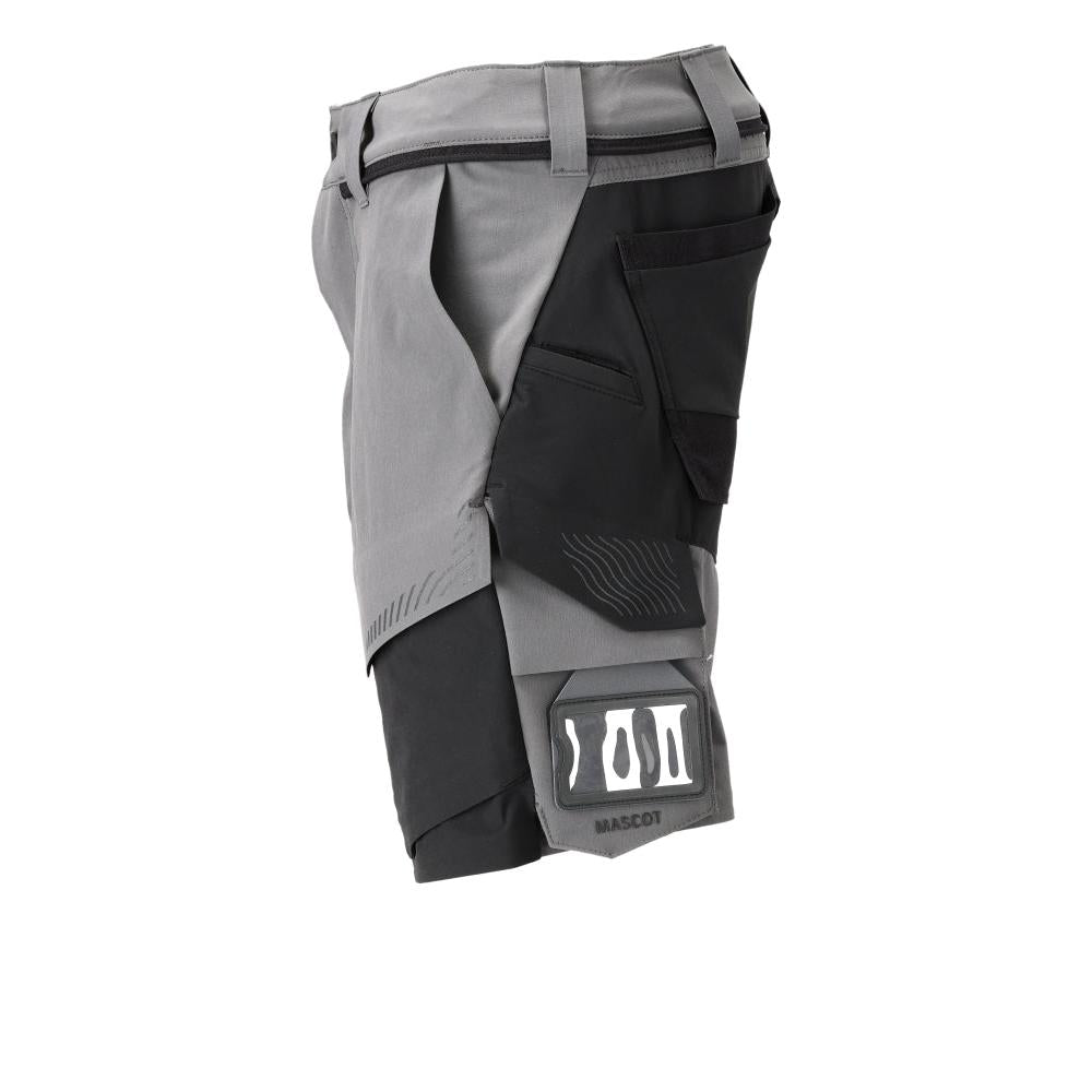 Shorts, stretch, shorts leves, cinza antracite/preto