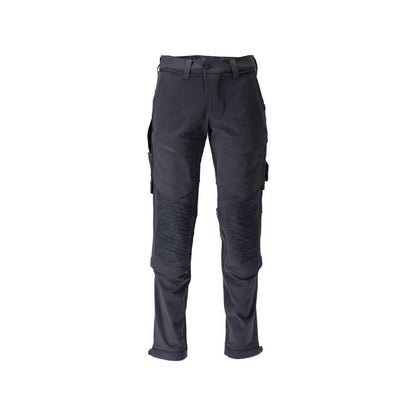 Calças, bolsos nos joelhos, duráveis, calças elásticas, preto-azul