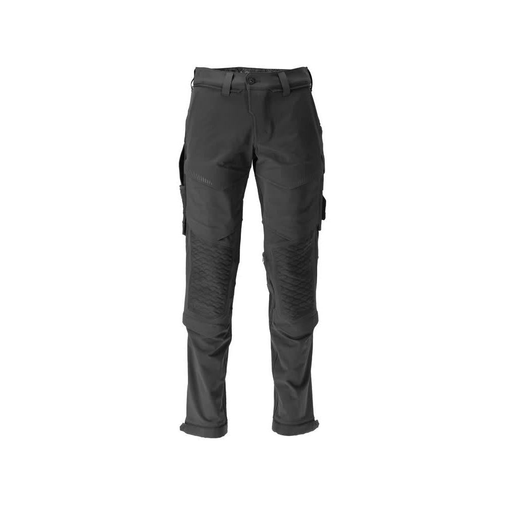 Calças, bolsos nos joelhos, duráveis, calças elásticas, pretas