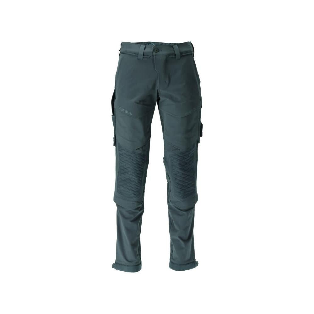 Calças, bolsos nos joelhos, duráveis, calças elásticas, verde floresta