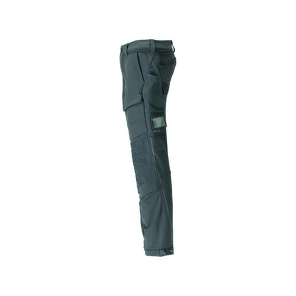 Calças, bolsos nos joelhos, duráveis, calças elásticas, verde floresta