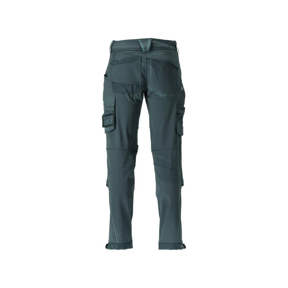 Calças, bolsos nos joelhos, duráveis, calças elásticas, verde floresta