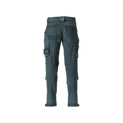 Calças, bolsos nos joelhos, duráveis, calças elásticas, verde floresta