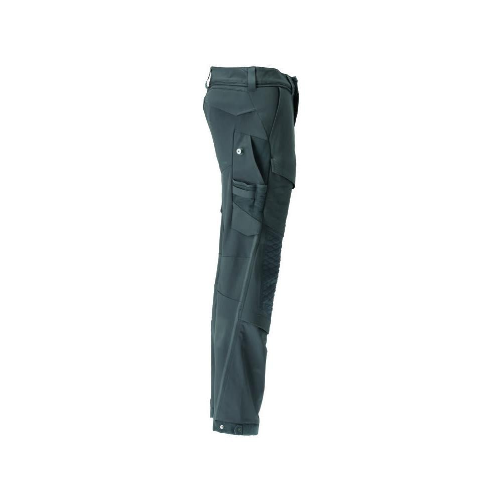Calças, bolsos nos joelhos, duráveis, calças elásticas, verde floresta