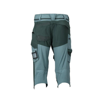Calças três quartos, bolsos nos joelhos, calças stretch artesão três quartos, verde floresta claro/verde floresta