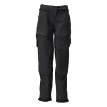 Calças com bolsos nos joelhos, calças femininas, pretas