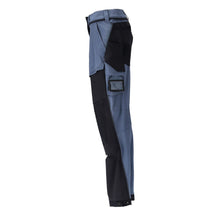 Calças com bolsos nos joelhos, calças de senhora, azul pedra/azul preto