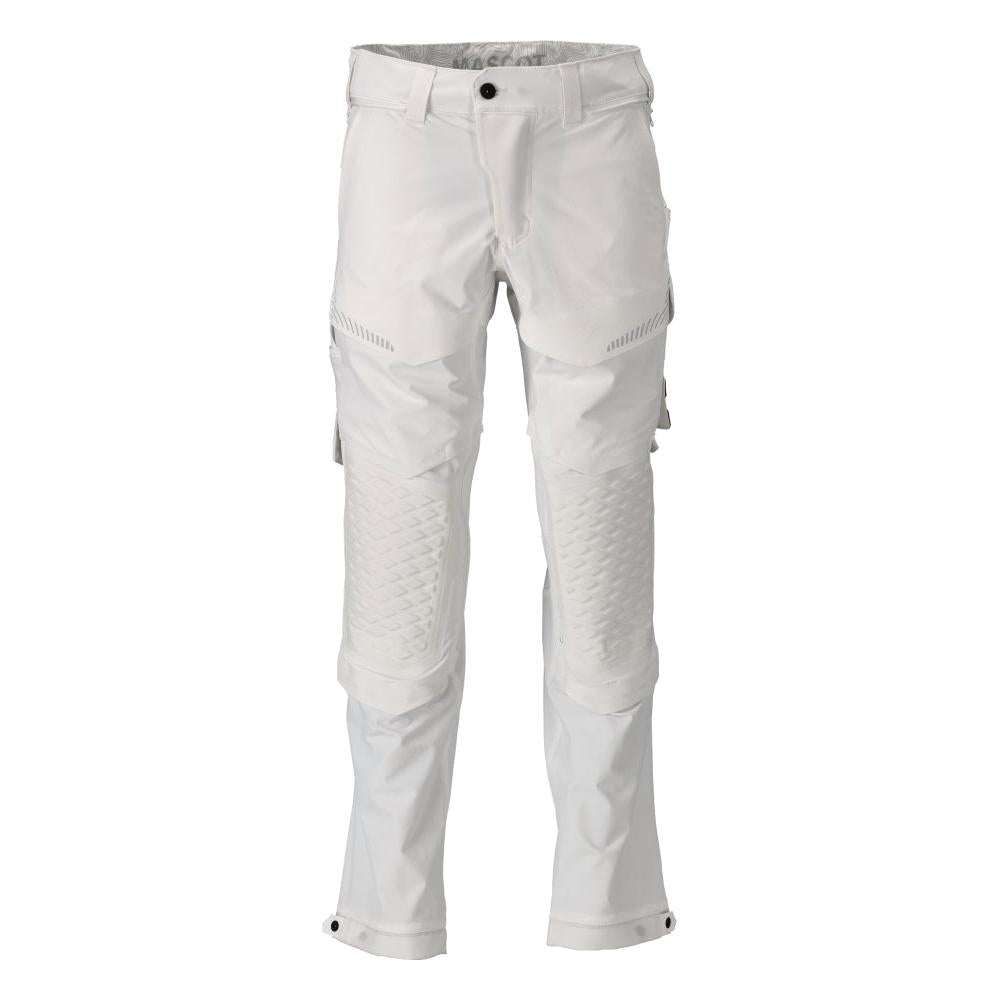 Calças, bolsos nos joelhos, stretch, calças leves, brancas