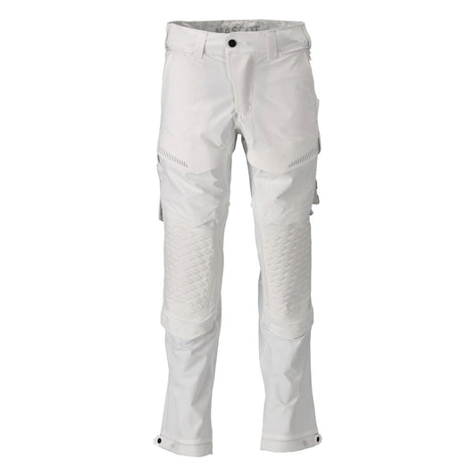 Calças, bolsos nos joelhos, stretch, calças leves, brancas