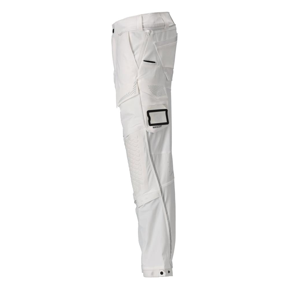 Calças, bolsos nos joelhos, stretch, calças leves, brancas