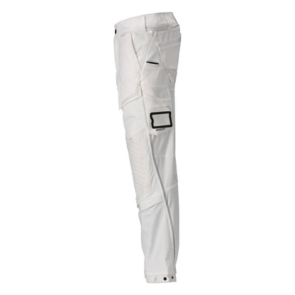 Calças, bolsos nos joelhos, stretch, calças leves, brancas