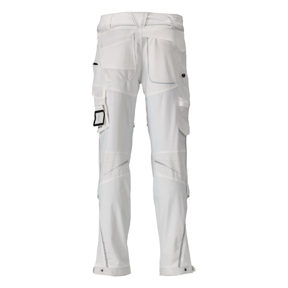 Calças, bolsos nos joelhos, stretch, calças leves, brancas